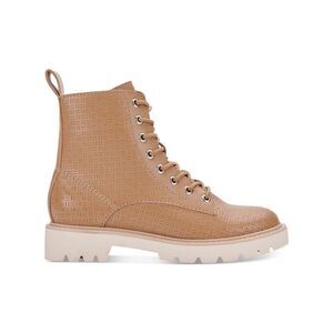 DOLCE VITA Womens Beige 1" Platform Front Heel Pull-Tab Piker Combat Boots 9